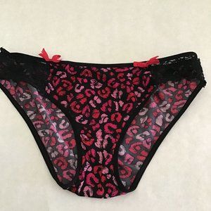 Black, hot pink, light pink print sexy panties, size L/7